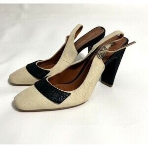 VIA SPIGA Sling Back Heels Square Heel Classy Sample Unique Women's US 6M